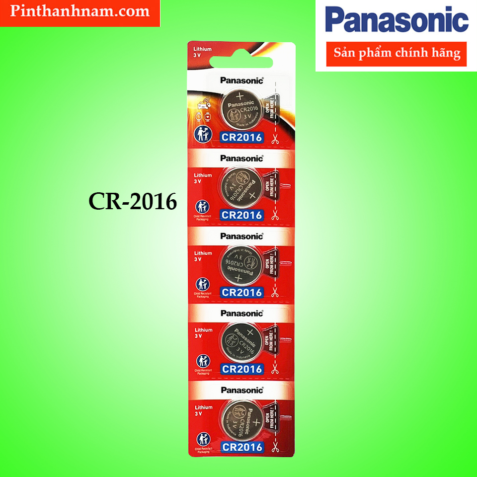 Pin cr2016 panasonic lithium 3v vỉ 5 viên chính hãng