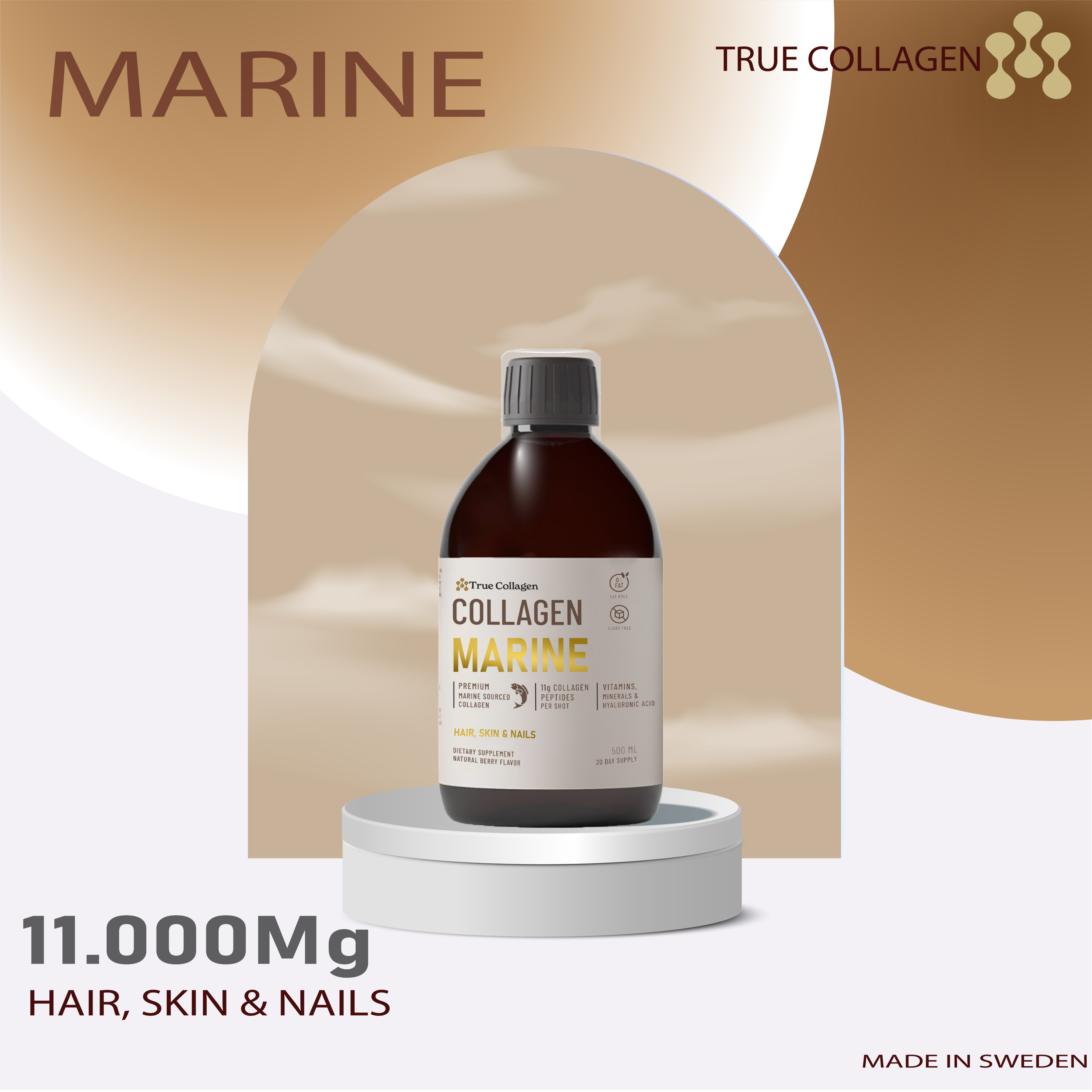 Collagen làm đẹp da, tóc và móng Hydrolyzed Fish Collagen 11000mg 500ml