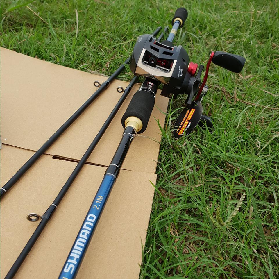 Combo cần câu lure Shimano 2 ngọn 1m8 - 2m1 - 2m4 + máy ngang tay trái - tay phải ( Ngu Long )