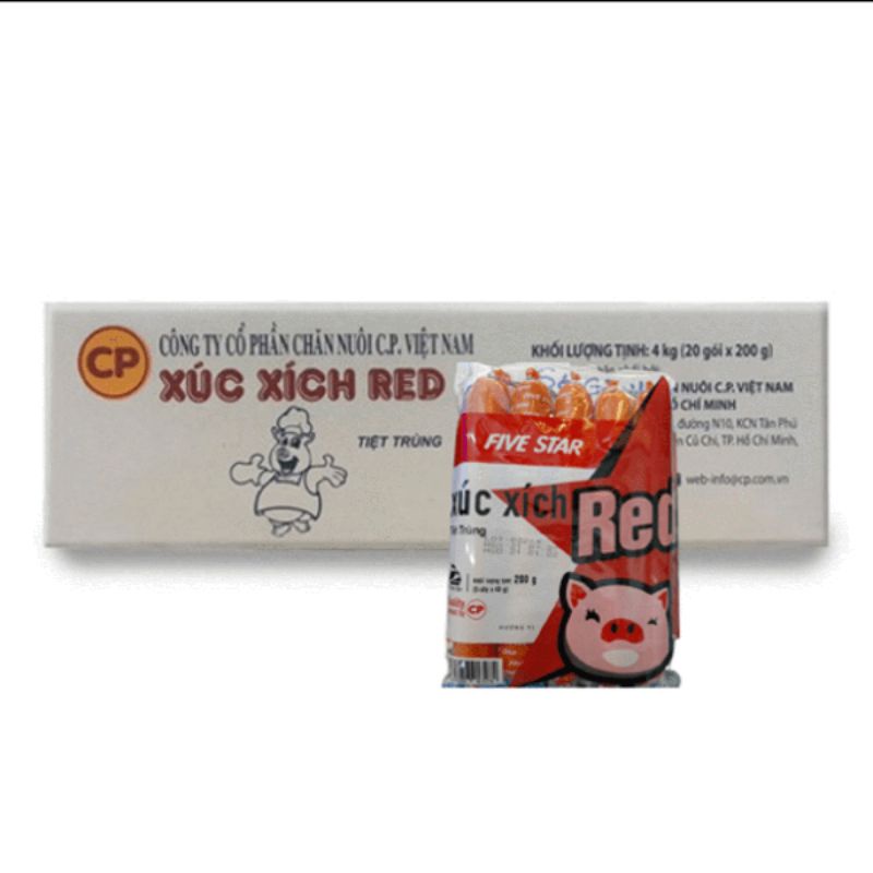 Thùng xúc xích red tiệt trùng five star 200g – thùng 20 gói