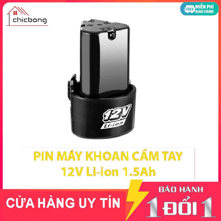 Pin máy bắt vít máy khoan cầm Tay Li-Ion 1500mAh 3 cạnh tam giác dùng cho các loại máy khoan bắn vít cầm tay 12V