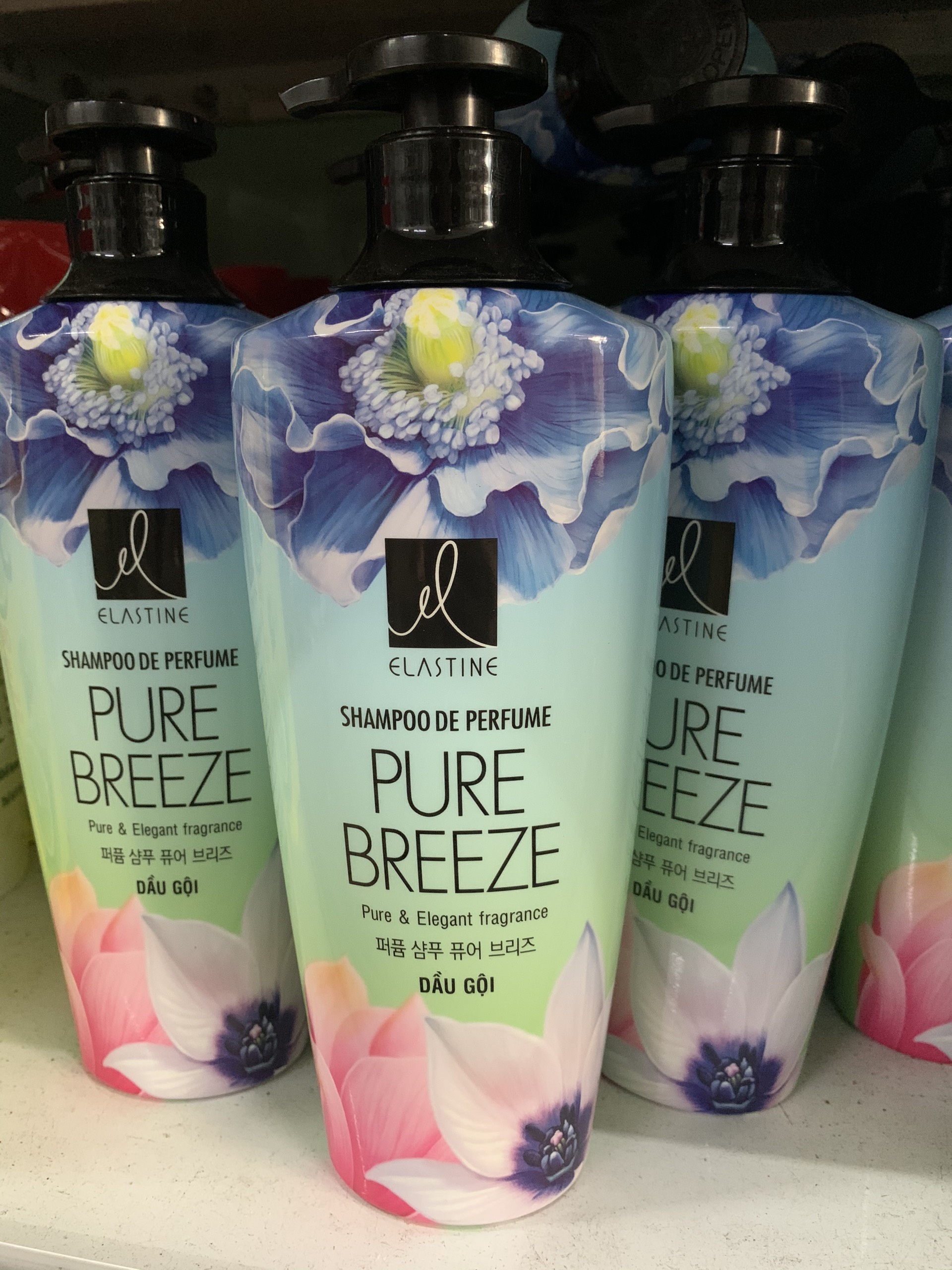 Dầu Gội Elastine Pure Breeze 600G Hương Hoa Hồng