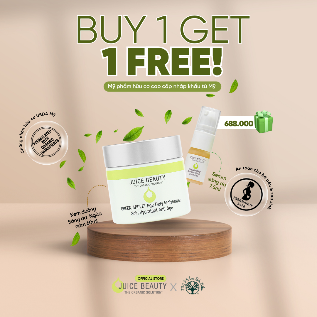 Kem dưỡng sáng da hữu cơ cao cấp ngừa sạm nám Juice Beauty Green Apple Age Defy Moisturizer