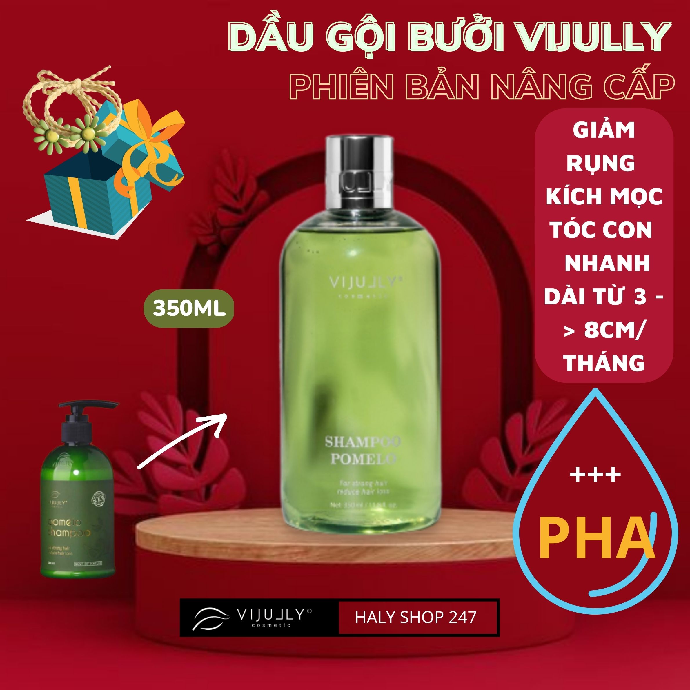 Dầu gội bưởi Vijully giúp giảm rụng, mọc tóc, mềm mượt, dùng cho nam và nữ
