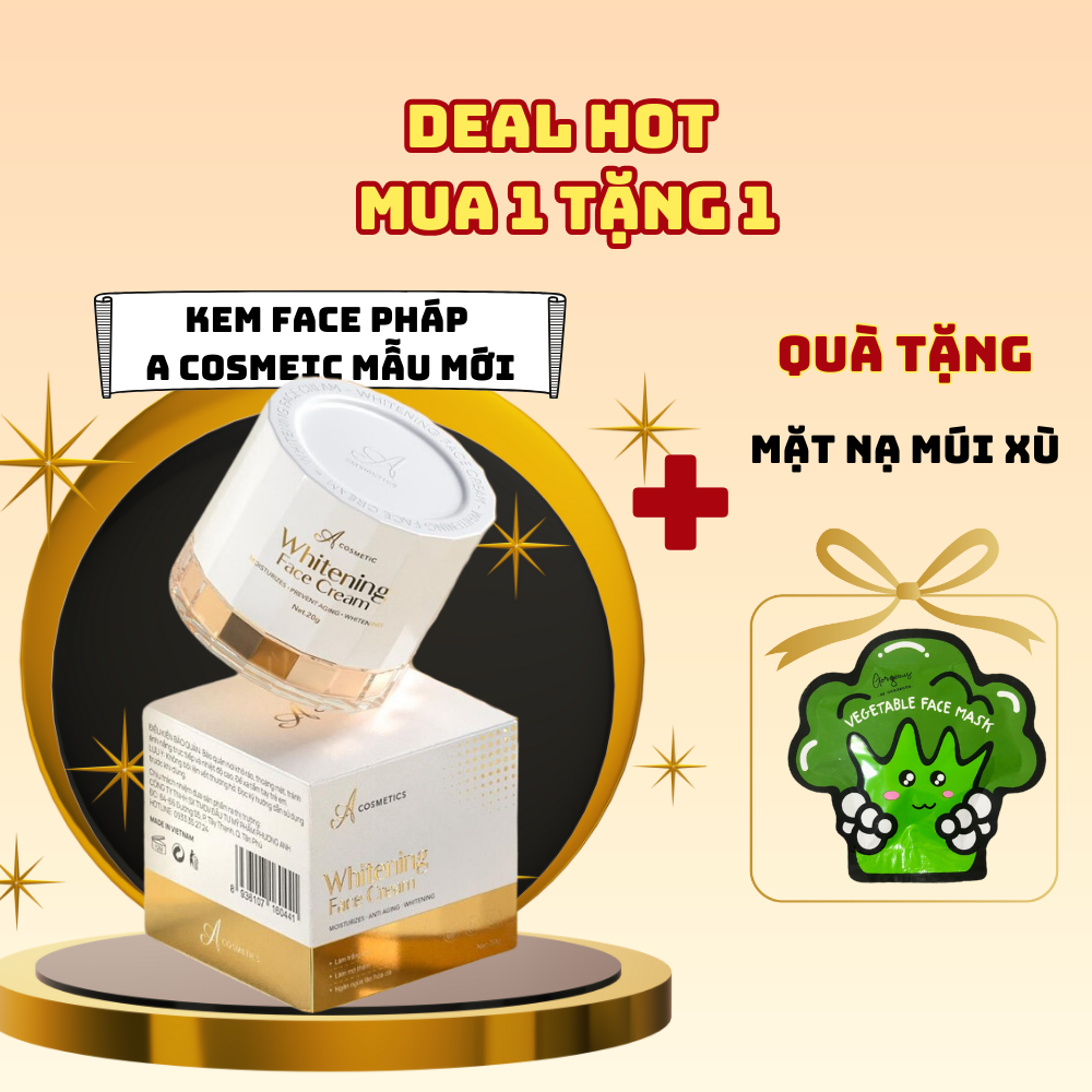[HCM]Kem mặt trắng da face pháp a cosmetics (MẪU MỚI 2024)- Hộp 20g + tặng nạ múi xù