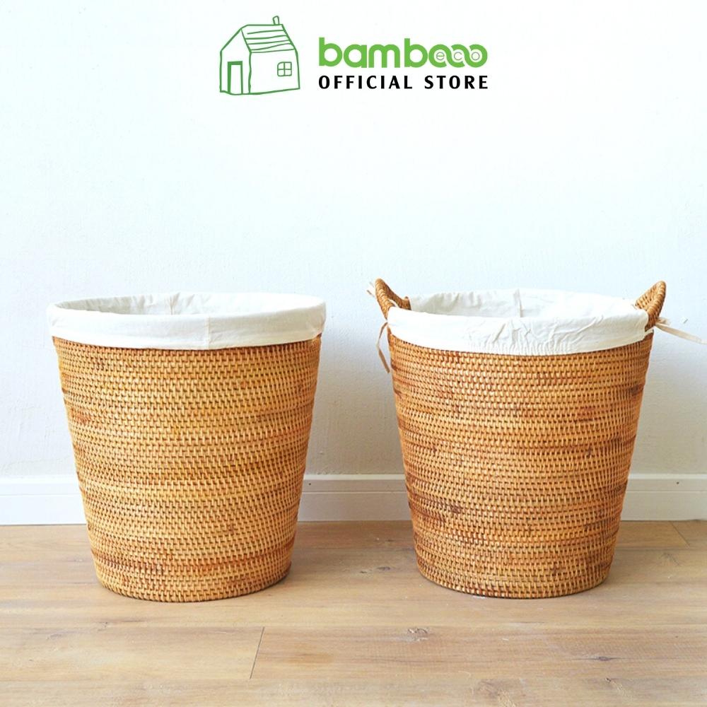 Giỏ đựng quần áo đựng đồ chơi Bambooo Eco thùng đựng mây tre đan - Rattan basket - Thân thiện với môi trường