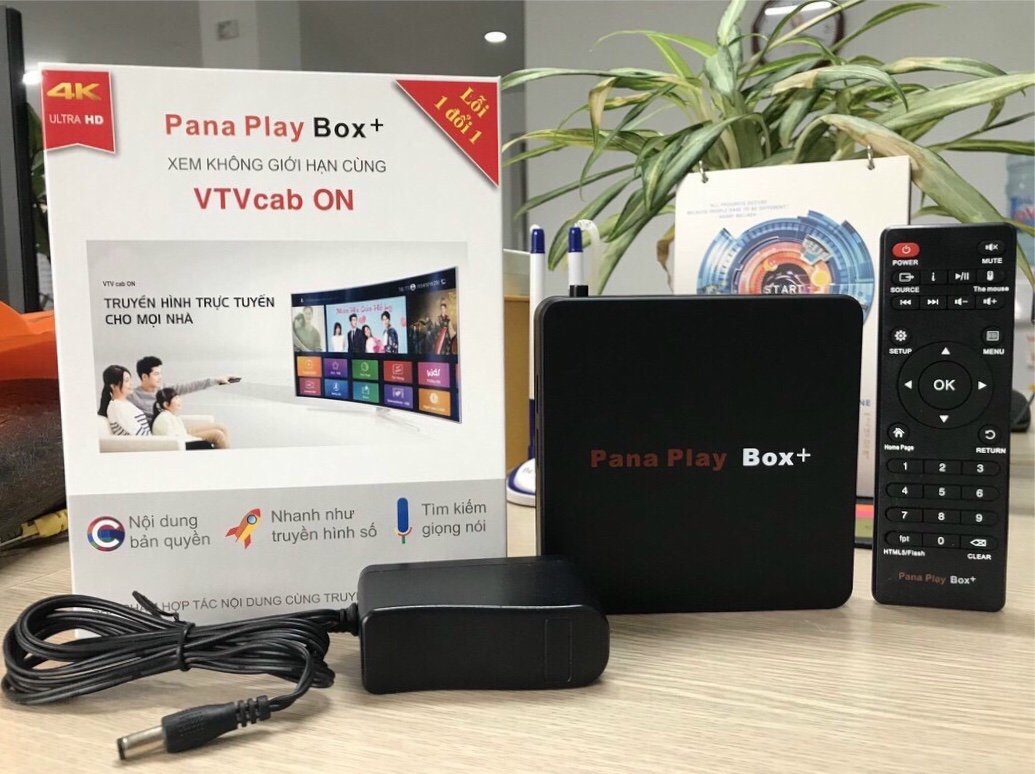 Pana play box 4k ultra hd - android tv box- biến tivi thường thanh tivi thông minh