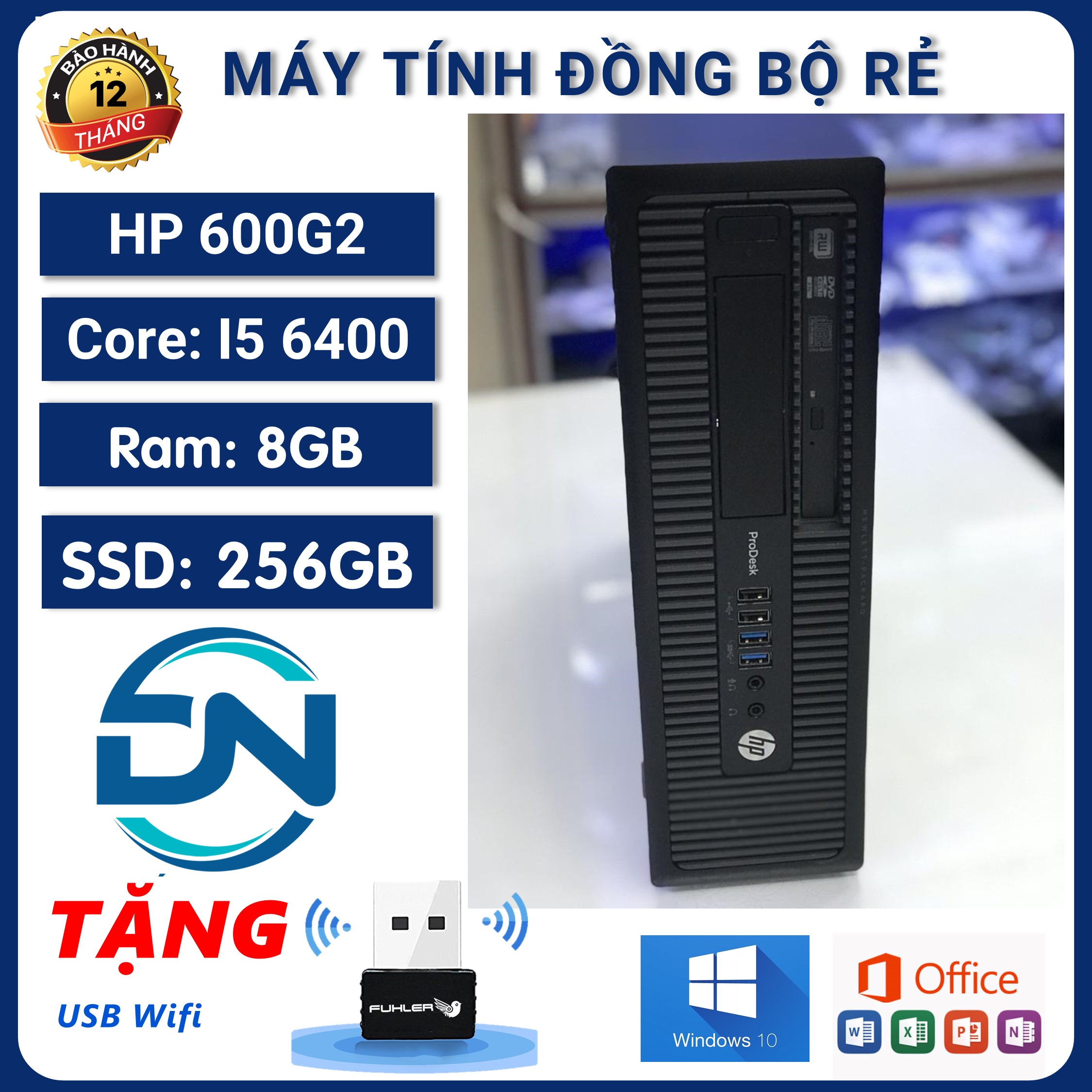 Máy Bộ Văn Phòng Core i5 ⚡Freeship⚡ Case Máy Tính Đồng Bộ HP 600G2 (i5 6400 /Ram 8GB/ SSD 256GB) - Hàng Nhập Khẩu Nhật - Bảo Hành 12 Tháng(TẶNG USB Thu Wifi và Bàn Di Chuột)