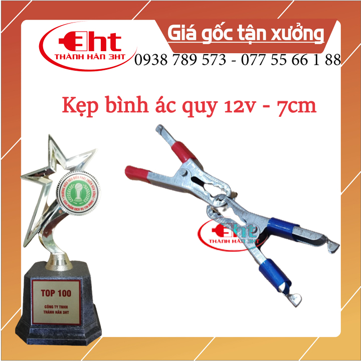 Kẹp bình ắc quy ôtô xanh đỏ 30a - 7cm - 1 cặp
