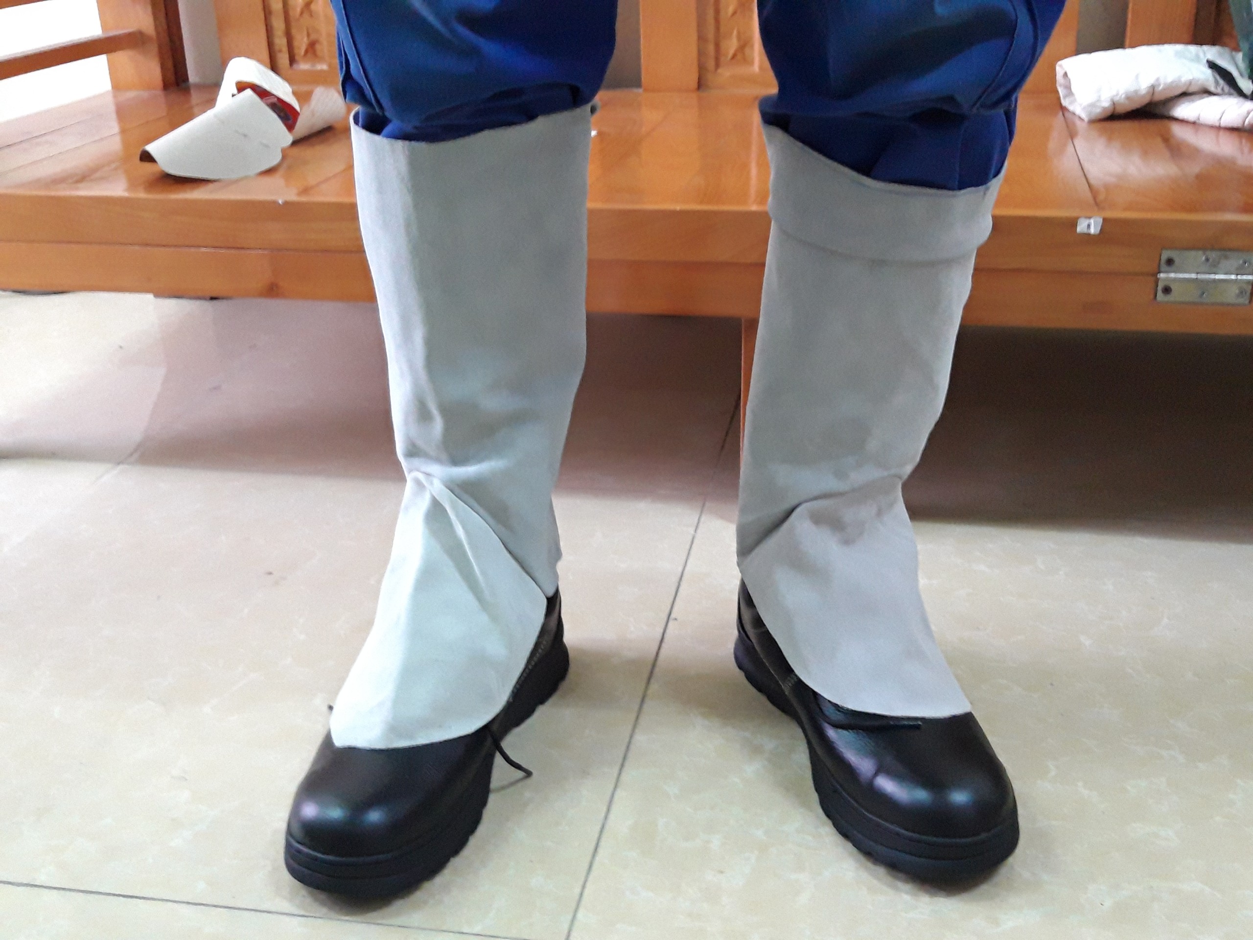 Ống Chân Da Thợ Hàn Chịu Nhiệt Chống Nóng Cực Tốt