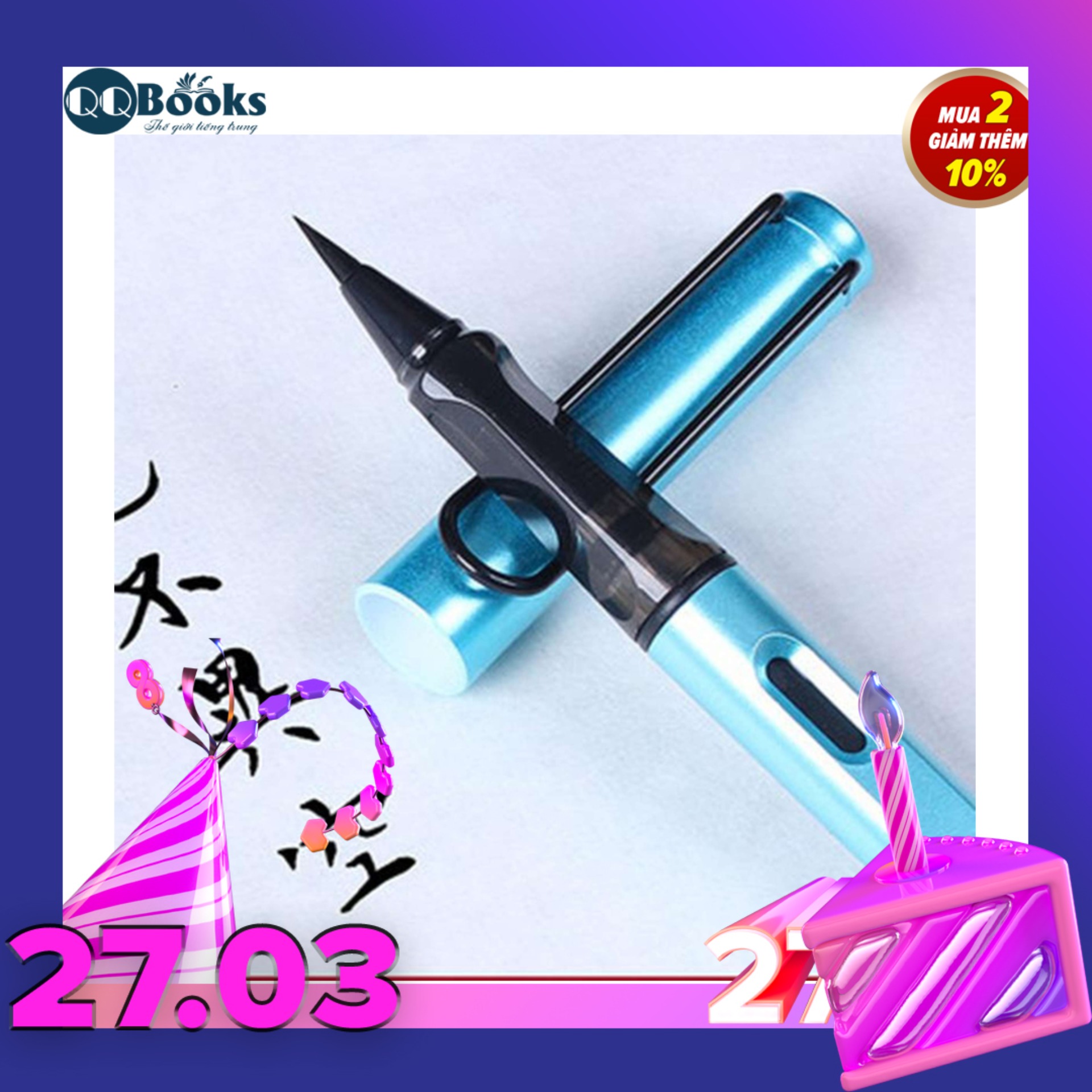 Bút máy thư pháp lông mềm Tiểu khải JinBei, luyện viết thư pháp Trung - Việt