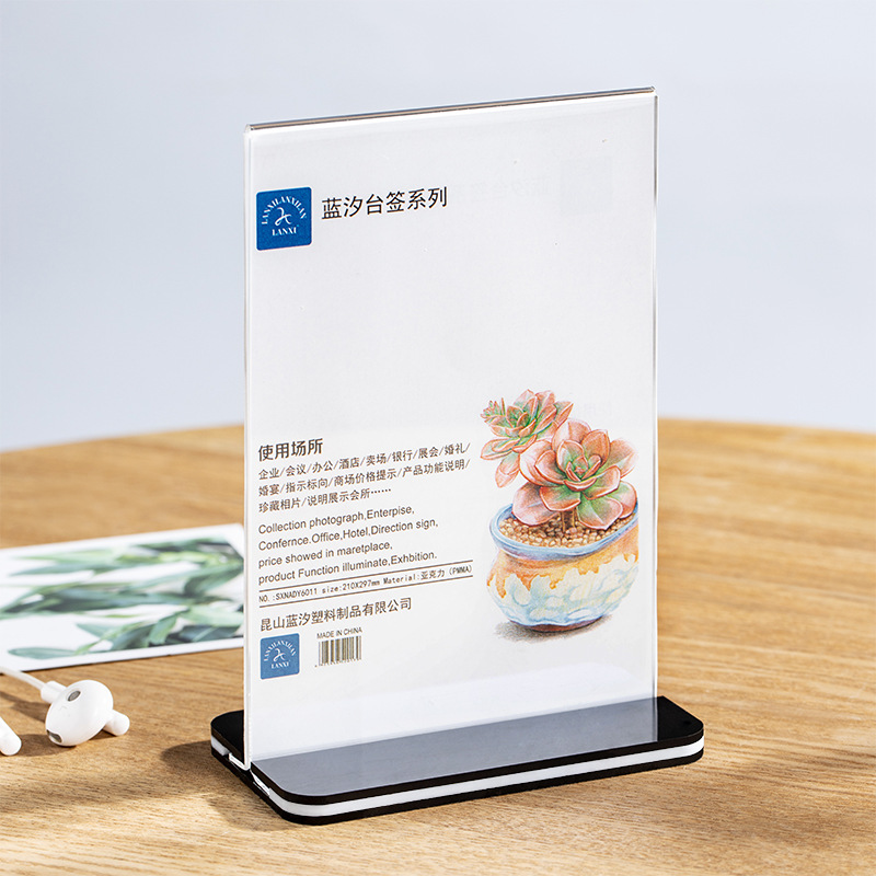 Menu Mica Standee Tentcard Quét QR Quảng Cáo Để Bàn A4 A5 A6 - Đế Đen