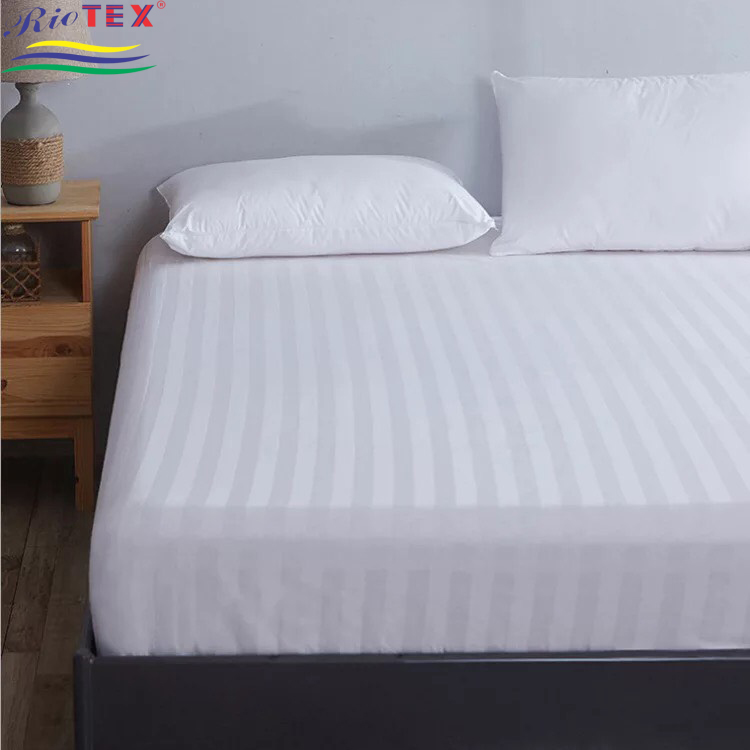 [HCM]Ga giường Cotton Khách sạn trắng sọc 3 phân 1m/m2/m4/m6/m8/2.2