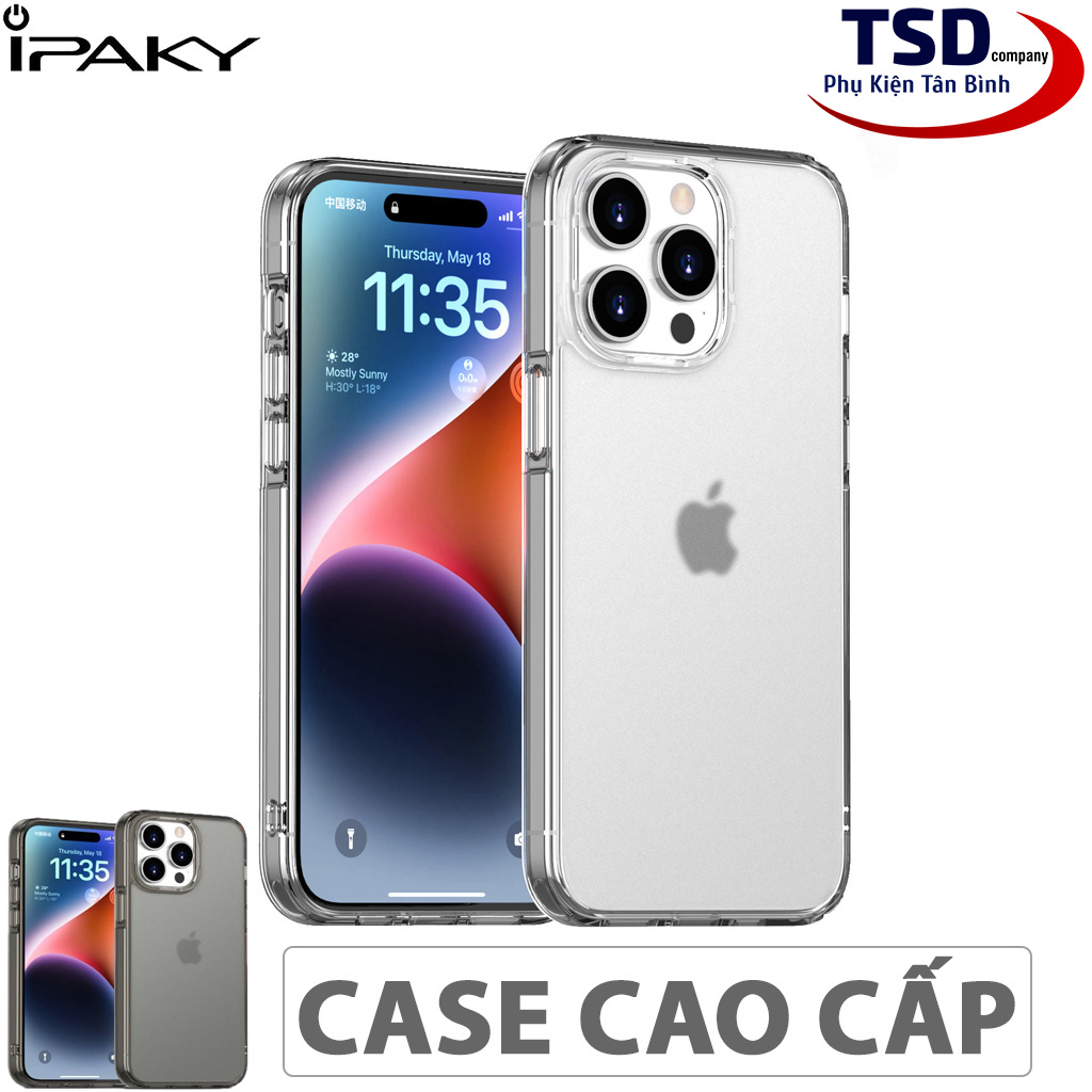Ốp lưng iphone viền silicon chống va đập cao cấp chính hãng ipaky bản 2024