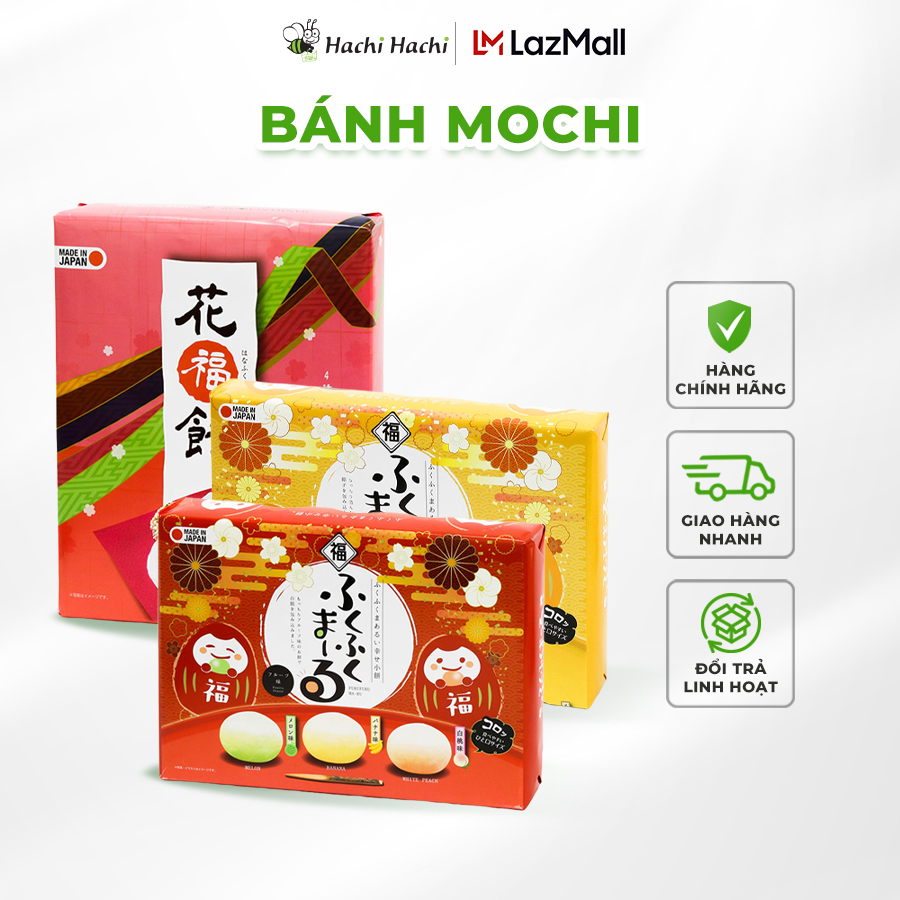 Bánh Mochi dâu nhân socola trắng 360g (30 cái) - Hachi Hachi Japan Shop
