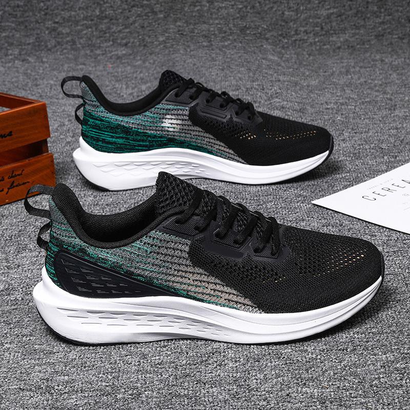 Giày thể thao nam mendo - giày sneaker màu đen - xám, giày thể thao hoạt động ngoài trời, thoáng khí - g5416