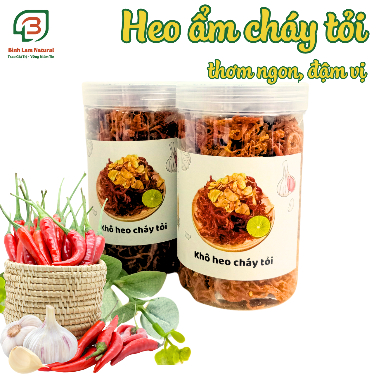 Khô heo cháy tỏi - heo ẩm cháy tỏi bình lam food siêu ngon, mặn mặn, ngọt ngọt