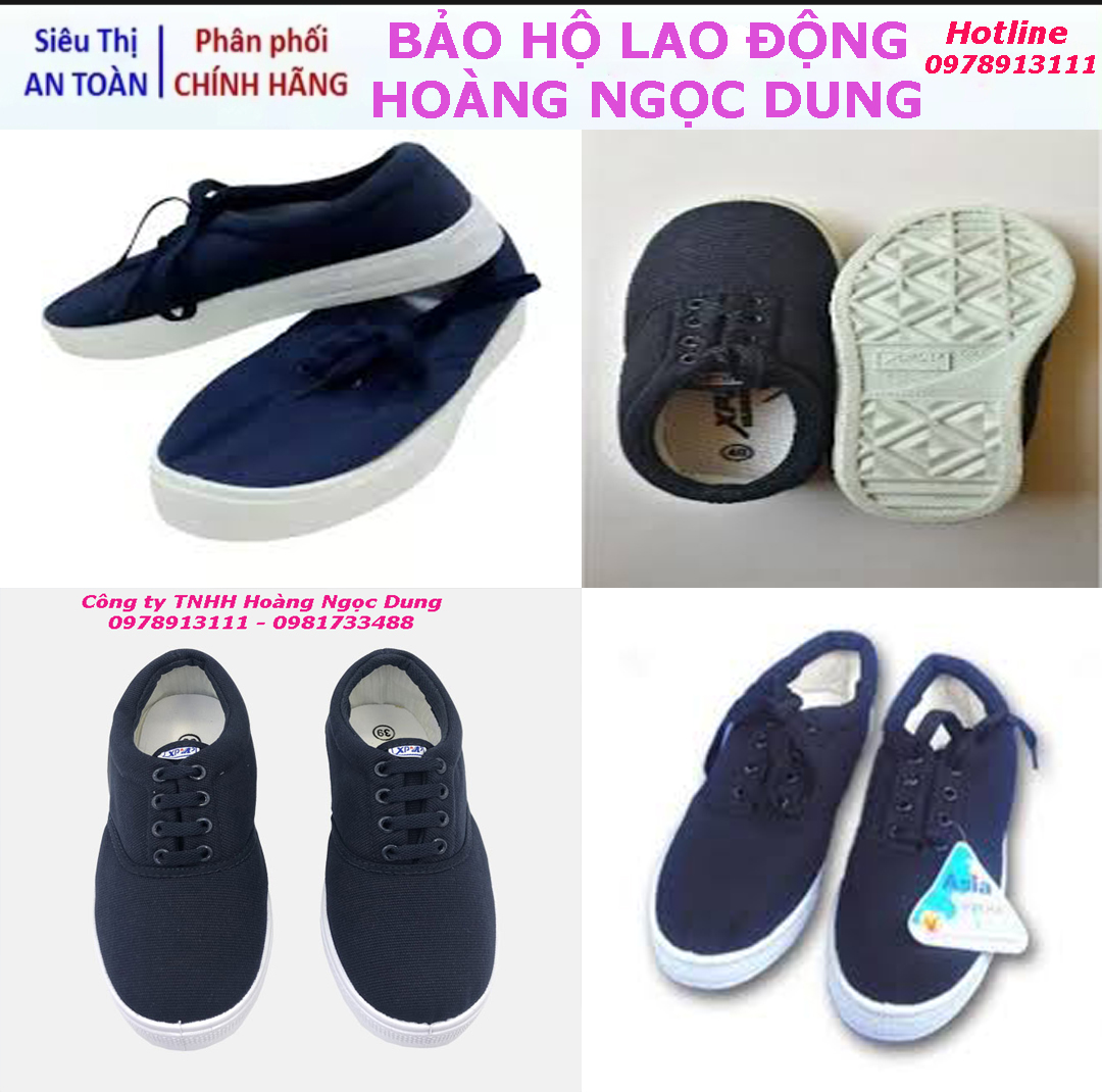 Giầy vải bảo hộ dây buộc, giầy vải bảo hộ lao động