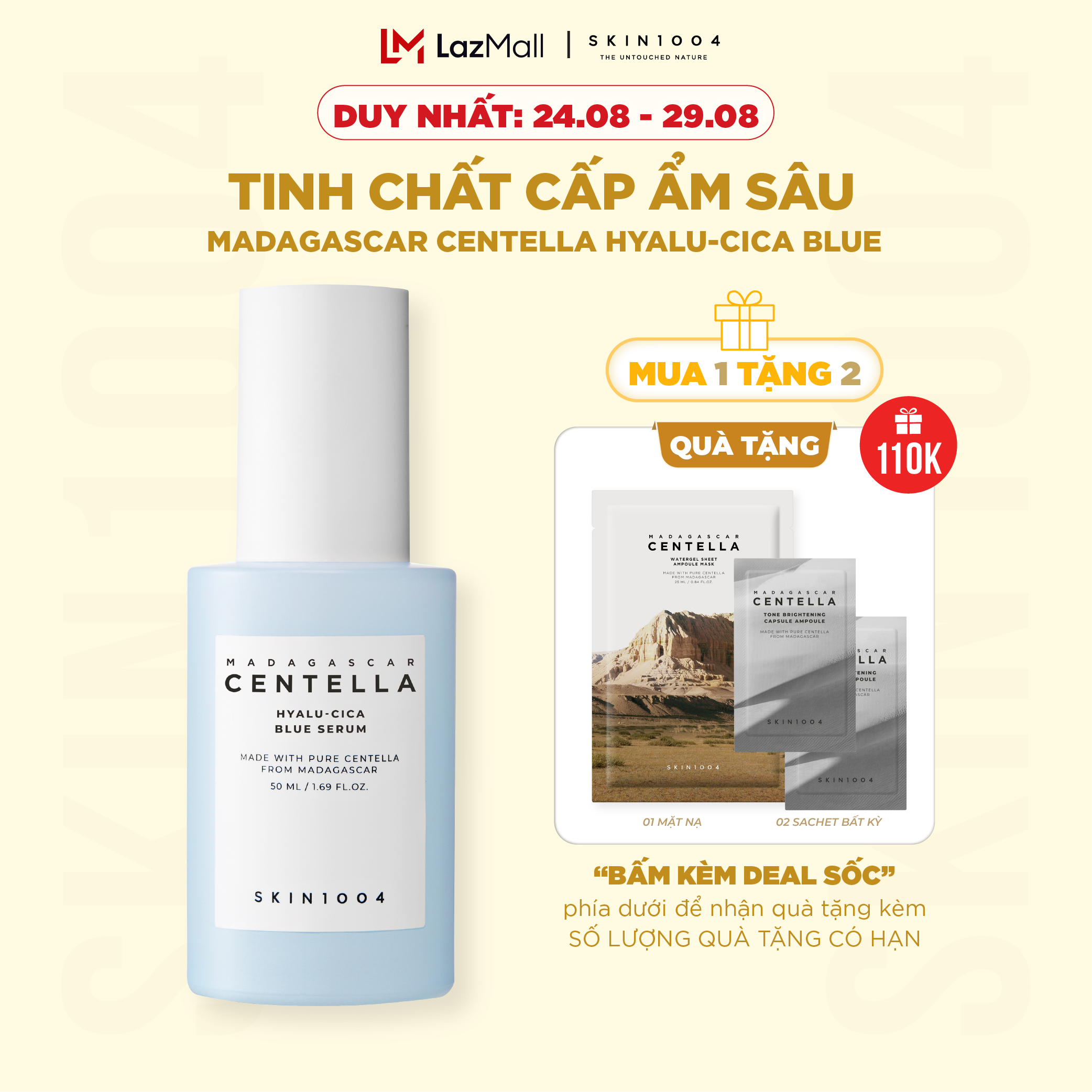 Tinh chất cấp ẩm Skin1004 Madagascar Centella Hyalu-cica Blue Serum 50ml