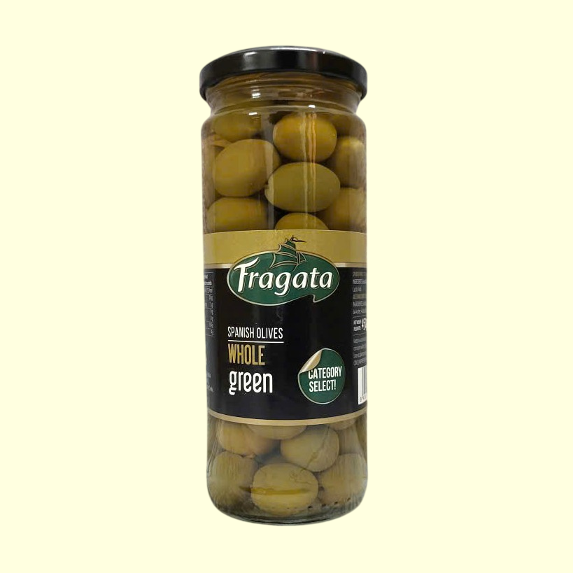 FRAGATA + Lọ XANH NG/HẠT 450g + TRÁI Ô LIU XANH NGUYÊN HẠT TÂY BAN NHA Spanish Olives Whole Green