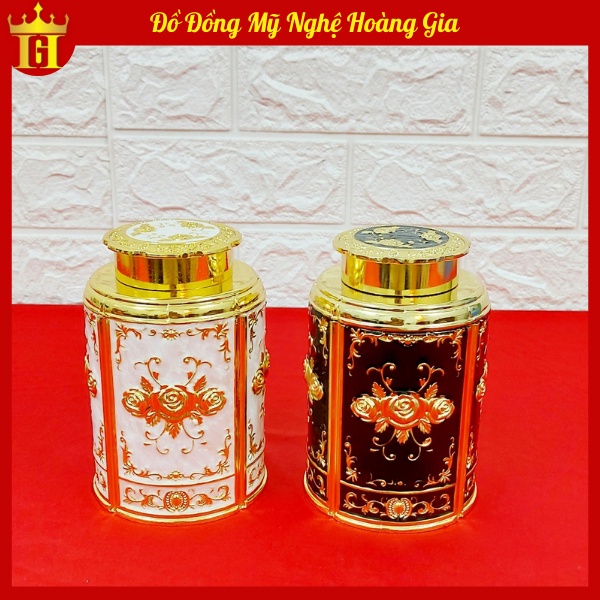 Hộp đựng chè bằng hợp kim đồng, hộp đựng trà cao cấp