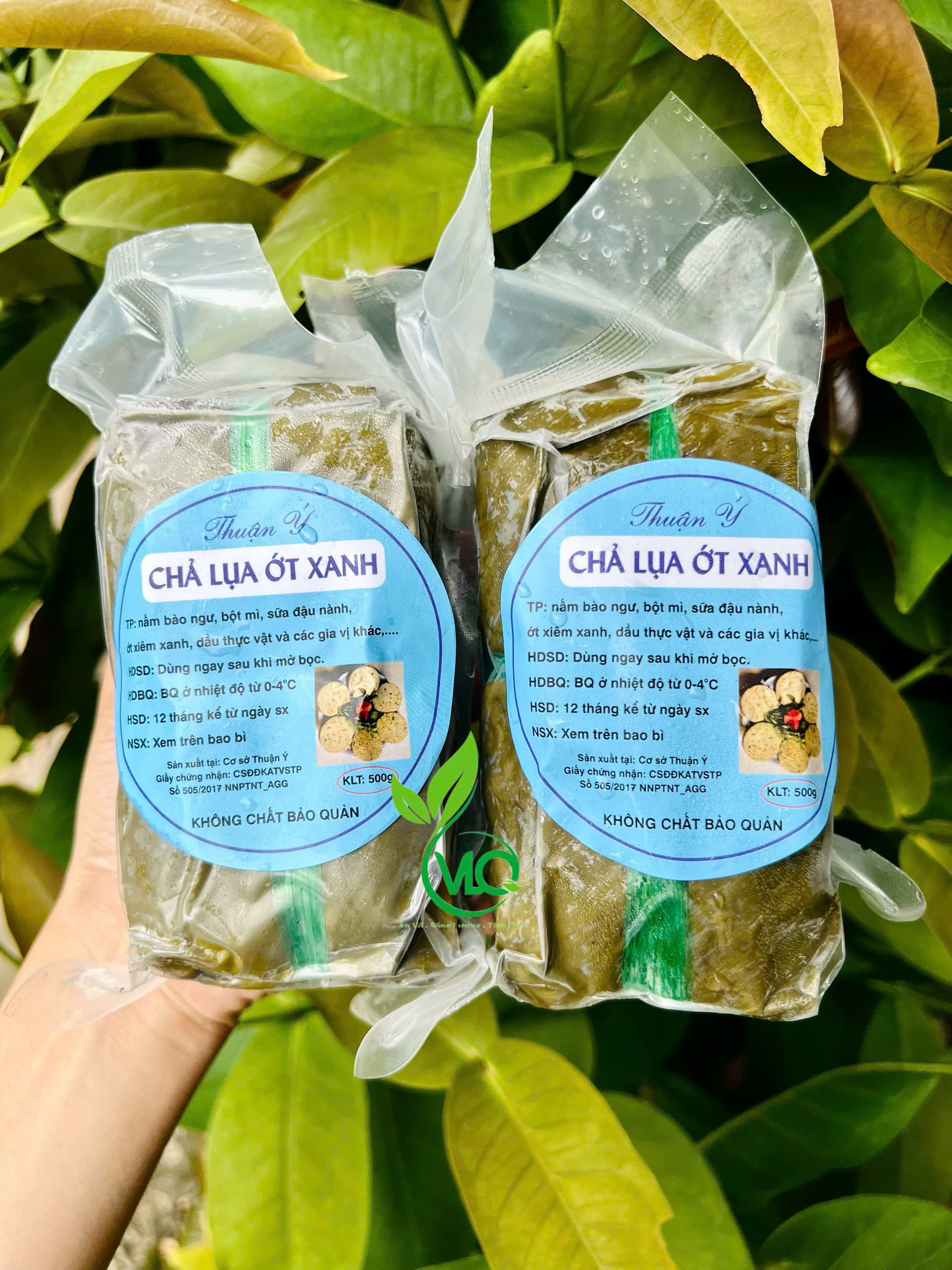 (HÀNG LẠNH CHỈ BÁN HỎA TỐC HCM) Chả lụa ớt xanh chay 500g/ Vô lượng quang thực phẩm chay