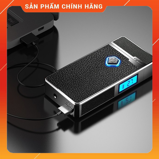 Bật lửa điện plasma vỏ bọc da cao cấp - 4 tia plasma chống gió cực tốt