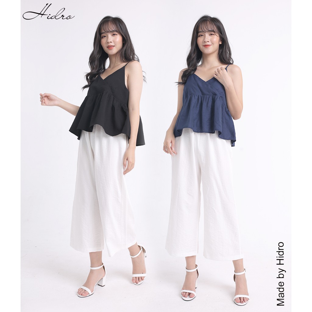 HIDRO Set áo hai dây mix quần đũi suông