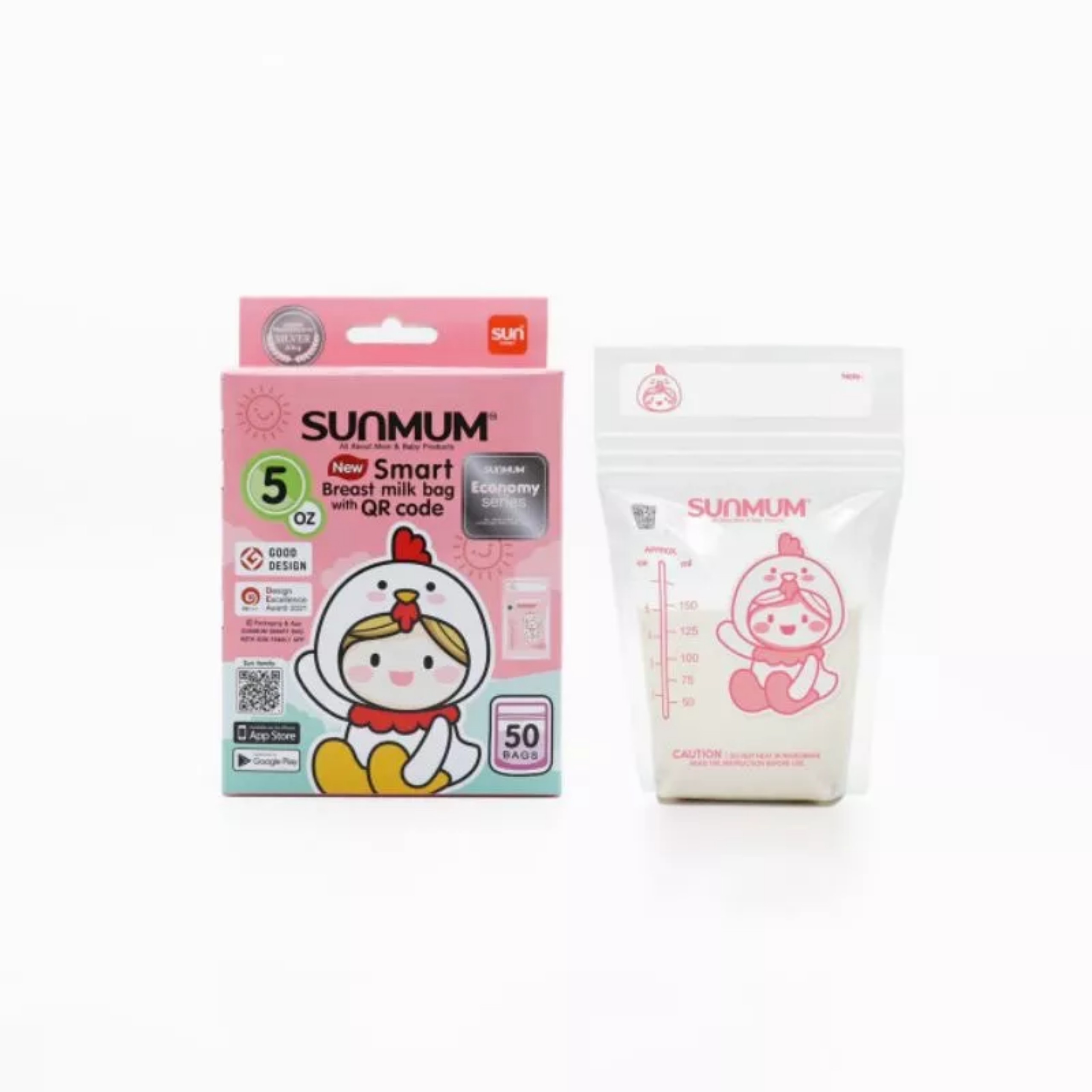 Túi trữ sữa SunMum hộp 50 túi 150ml nhập khẩu Thái Lan, hàng chính hãng