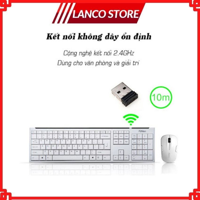 Bộ Phím Chuột Không Dây Bluetooth Cho Laptop Macbook Giá Rẻ Fuhlen MK650