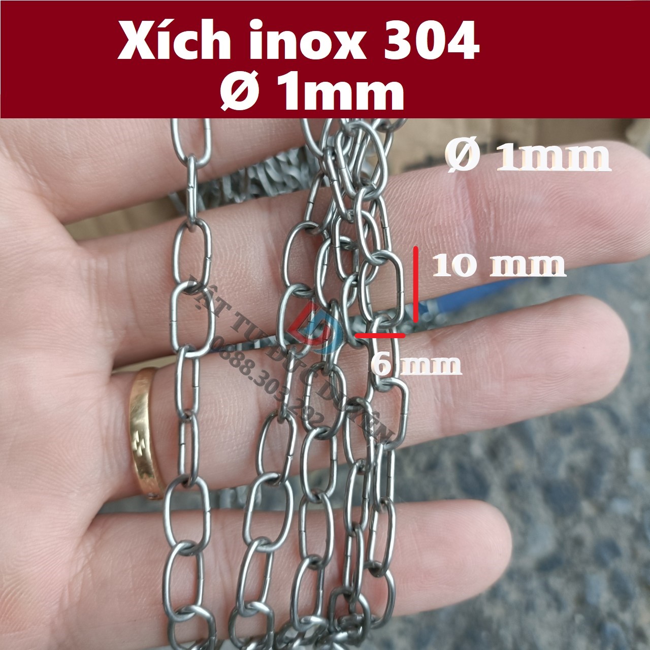 Dây xích inox 304 ø