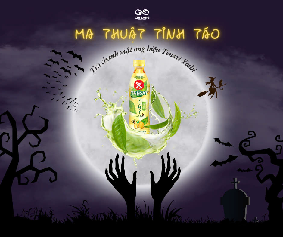 (GIFT) Nước trà xanh Tensai Yoshi - Nước giải khát nhập khẩu Thái Lan - Vị Chanh mật ong