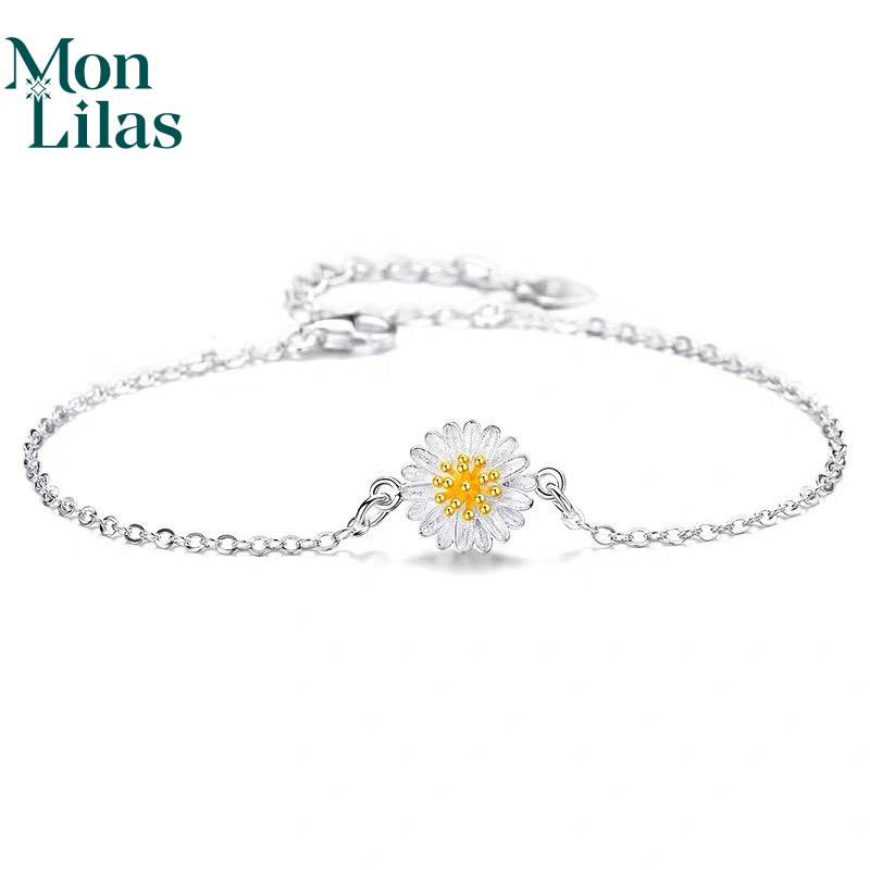 Lắc chân nữ cúc họa mi bạc 925 mon lilas - c052101