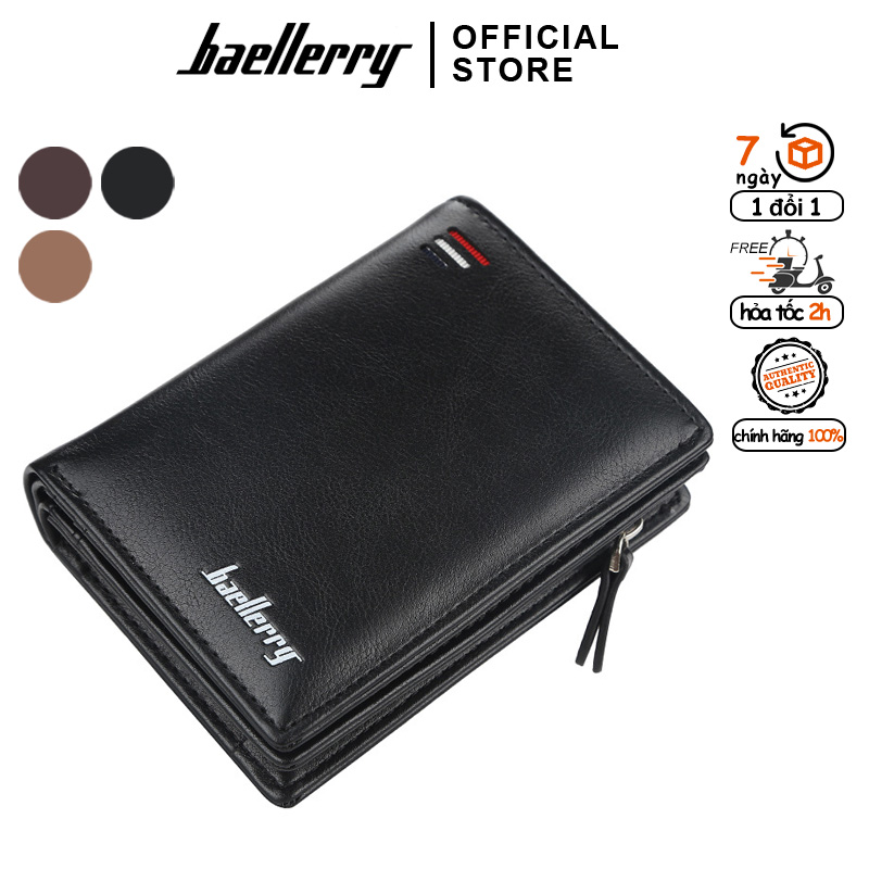 Ví Nam Cầm Tay Baellerry Có Nhiều Ngăn, Khóa Kéo Zip Thời Trang Châu Âu Sành Điệu - D3216