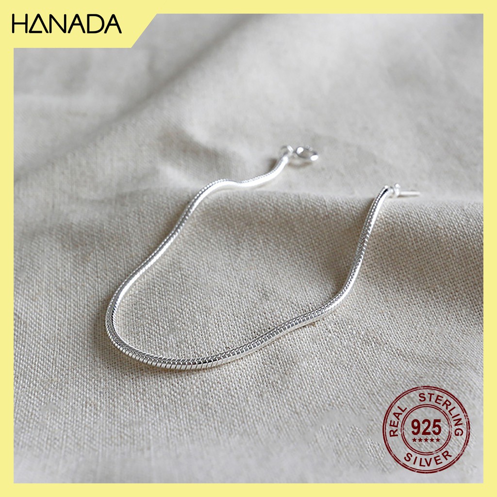 Lắc tay bạc 925 hanada lắc unisex trơn cá tính 0267