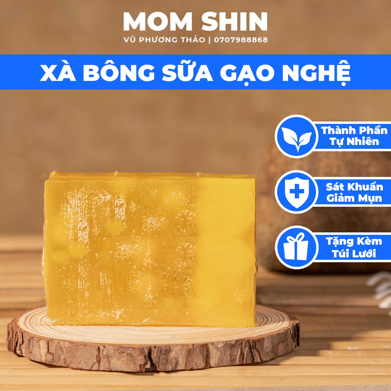 [Tặng túi lưới] XÀ PHÒNG SỮA GẠO NGHỆ MOM SHIN | Trắng Da Hồng Hào | Xà Bông | Vũ Phương Thảo Mom Shin | Shop Mẹ Thảo | Ở cữ Mẹ Shin Min Gin | MOMSHIN