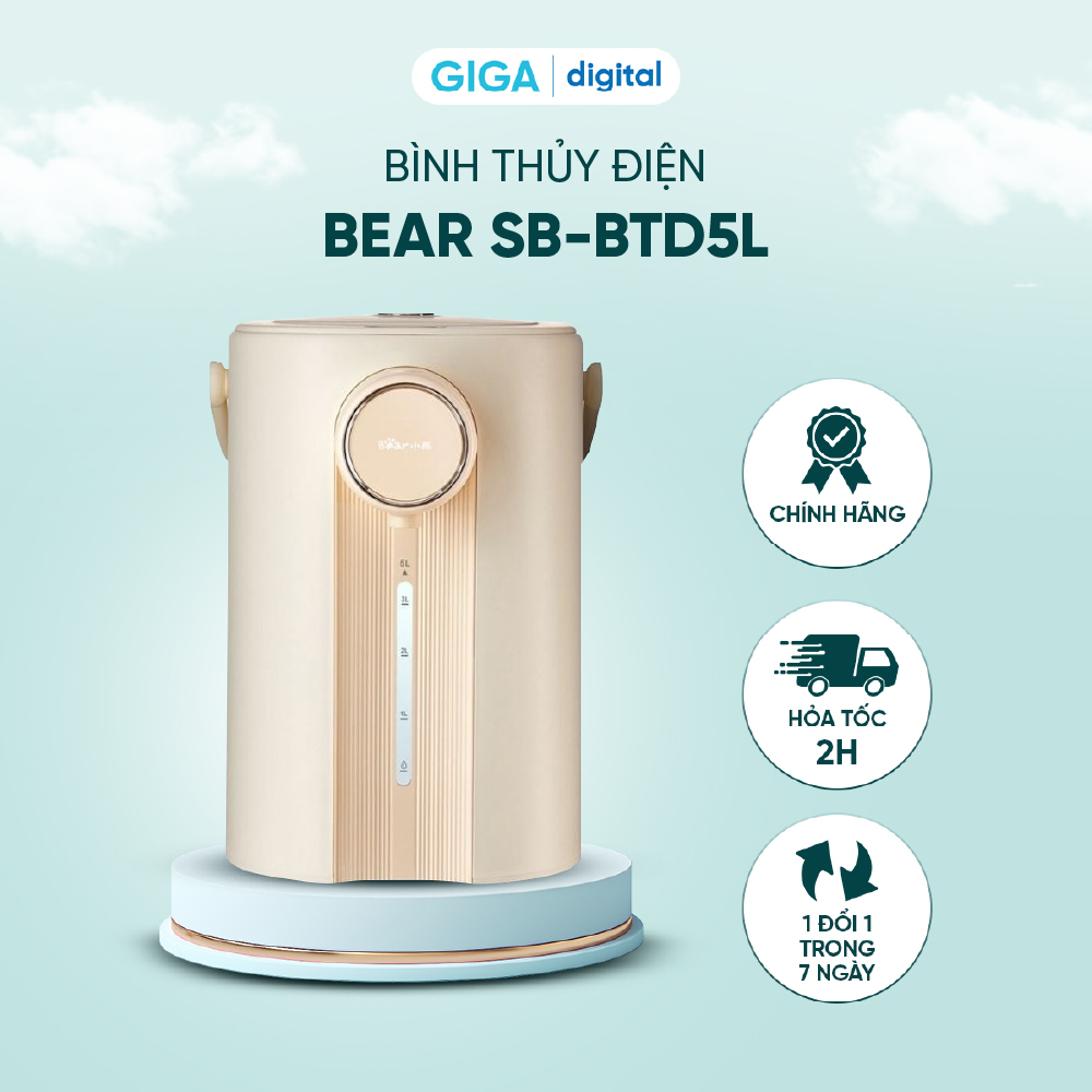 Bình Thủy Điện Bear SB-BTD5L 5L - Khử Clo - 11 Mức nhiệt giữ ấm