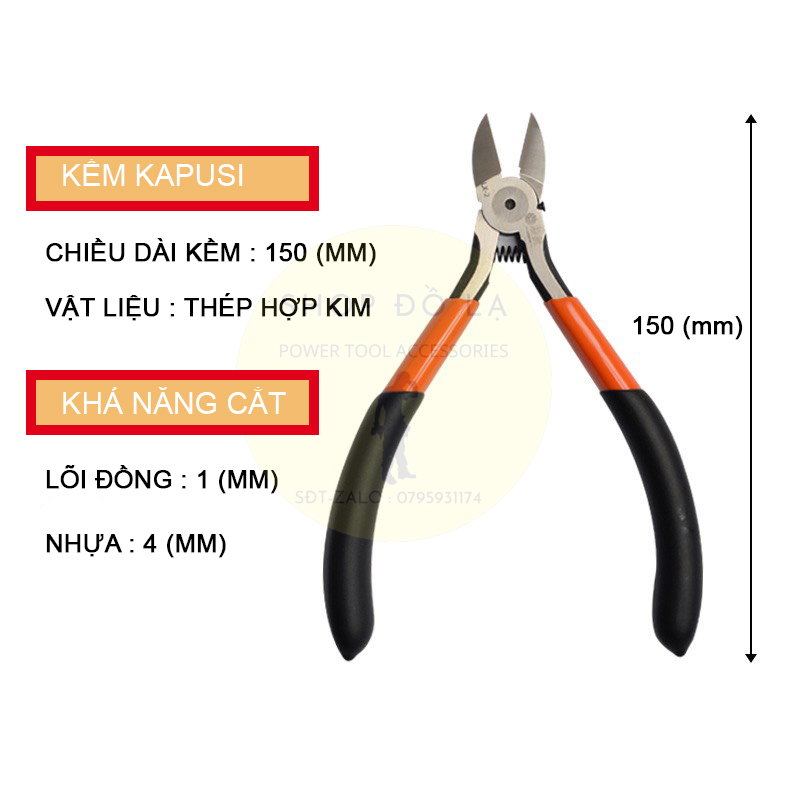 Kềm cắt dây điện kapusi japan 6inch
