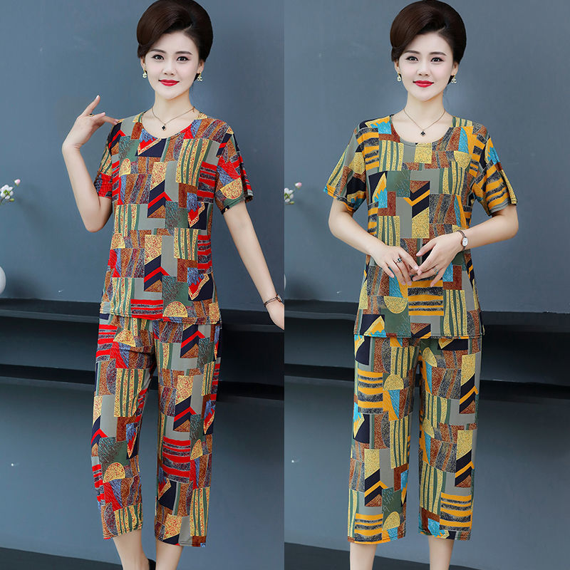 Bộ đồ mặc nhà cho mẹ_ bộ đồ lửng vải thun lạnh mát mềm mịn_ bộ đồ mặc nhà cho nữ