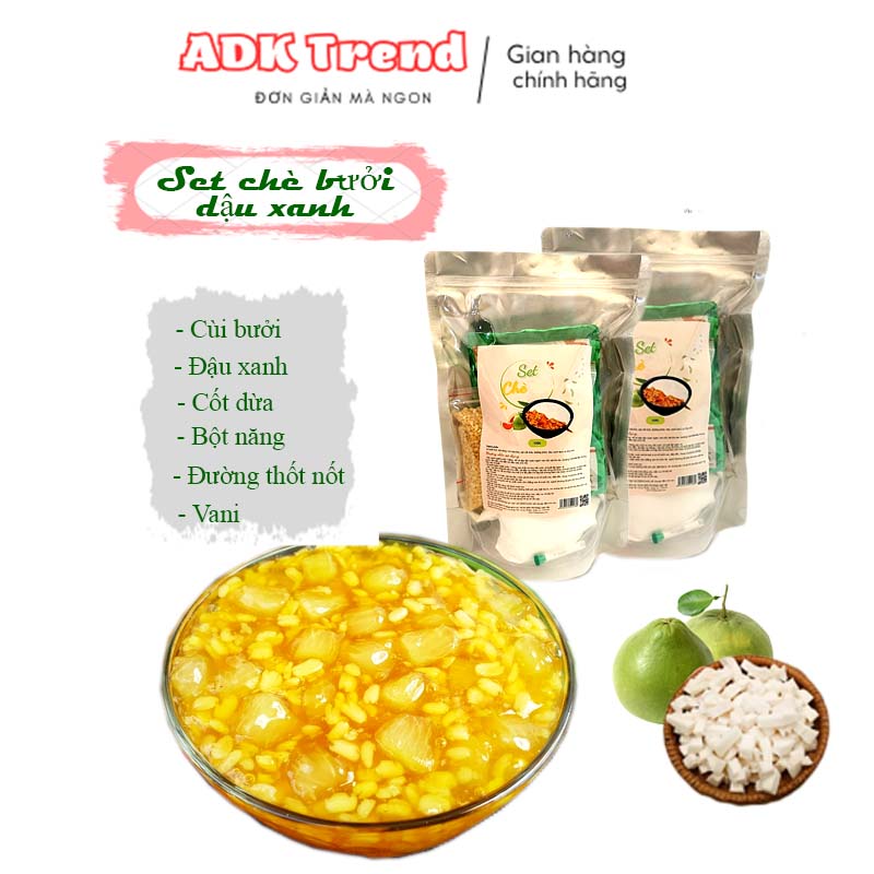Chè bưởi đậu xanh thanh mát, giải nhiệt mùa hè set lớn 500g