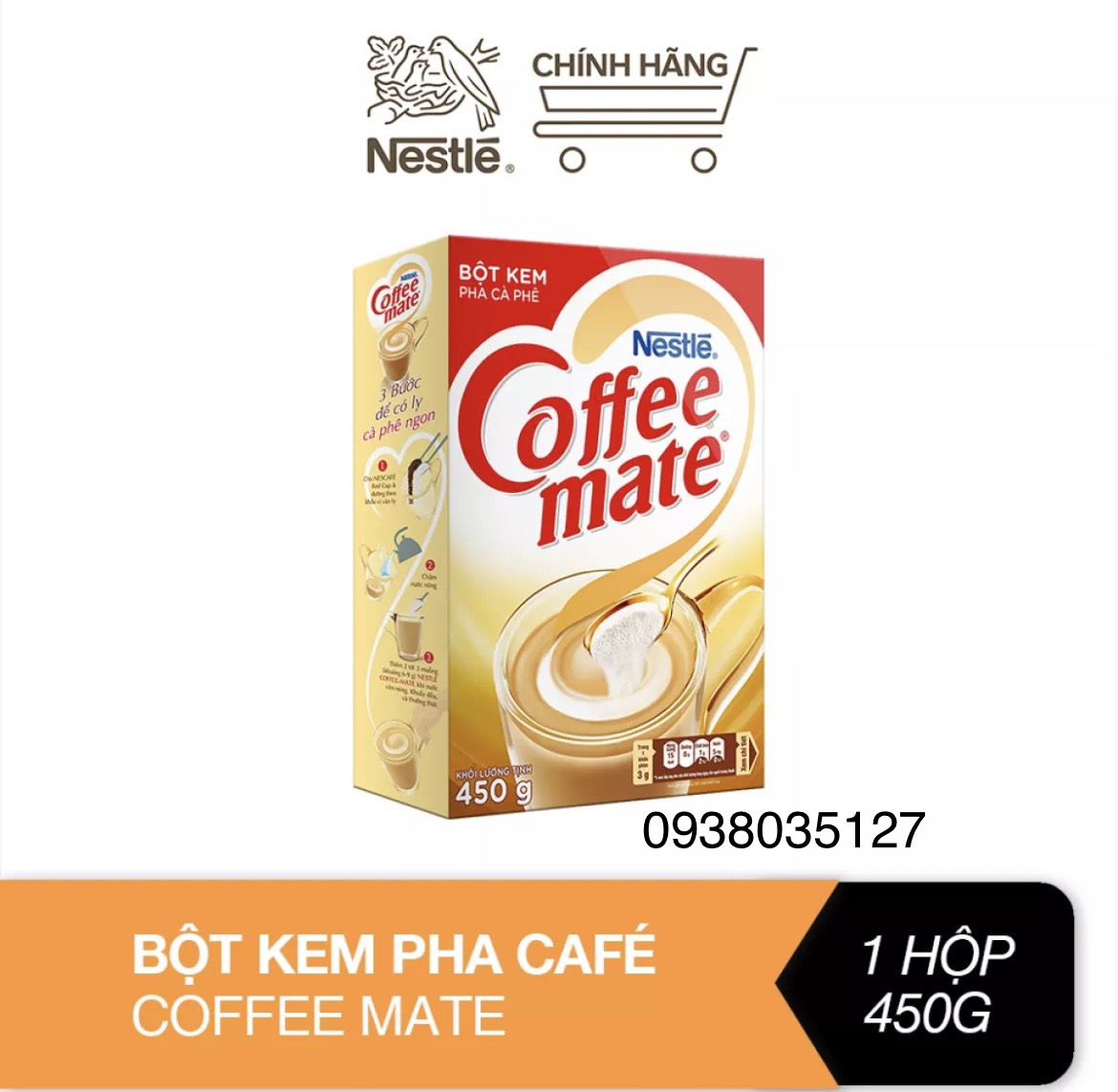 BỘT KEM COFFEE MATE NESTLE 450g - date 05/2025 - bột kem béo pha trà sữa và cà phê