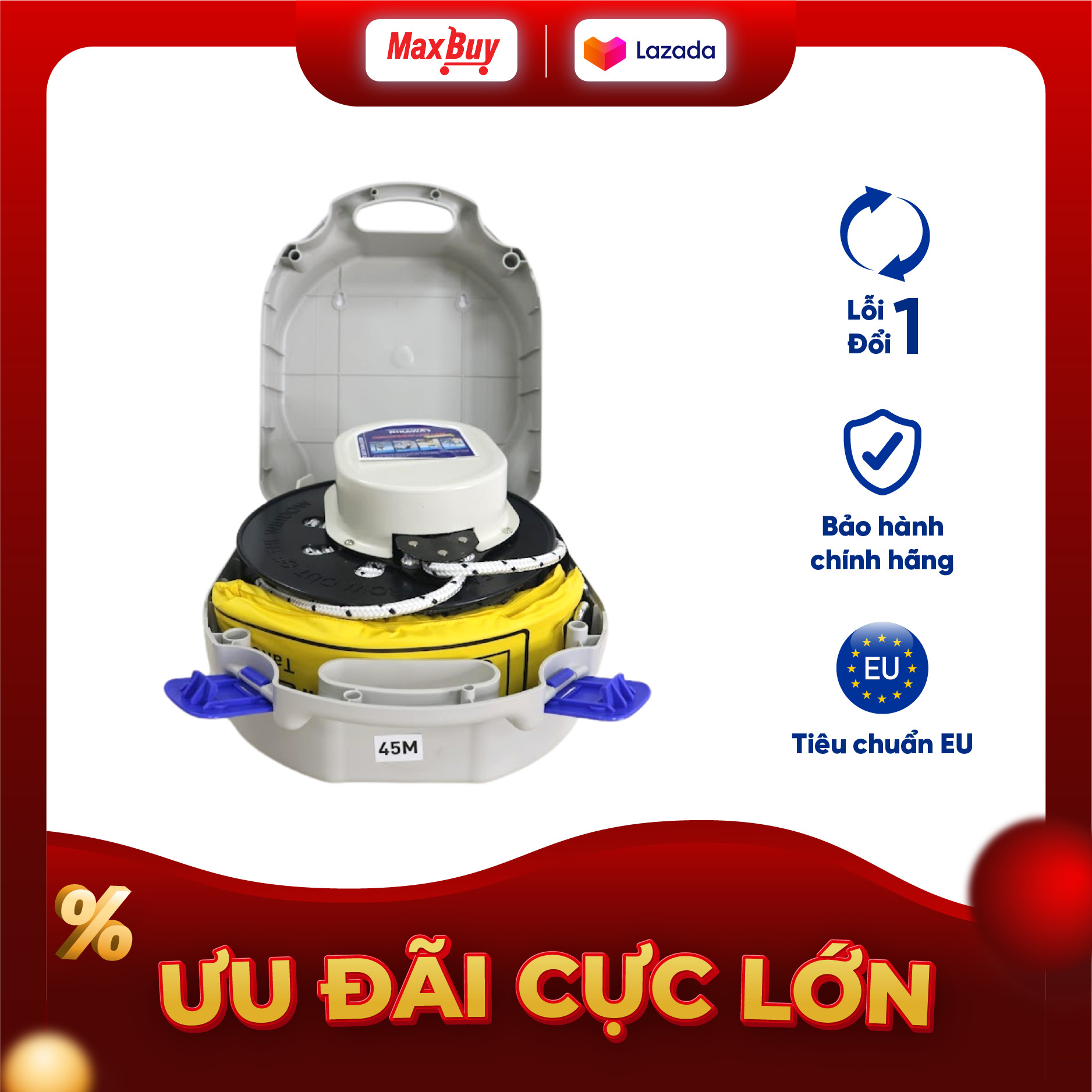 Bộ dây thoát hiểm tự động nikawa từ tầng 25 đến tầng 27 độ dài dây 80m tặng móc treo hy01 kdd-25f
