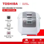 Nồi cơm điện tử Toshiba 1.8L RC-18NTFV(W) - Xuất xứ Thái lan - Lòng nồi hợp kim dày 4mm - Phù hợp cho gia đình 4-6 người - Bảo hành 12 tháng, chất lượng Nhật Bản