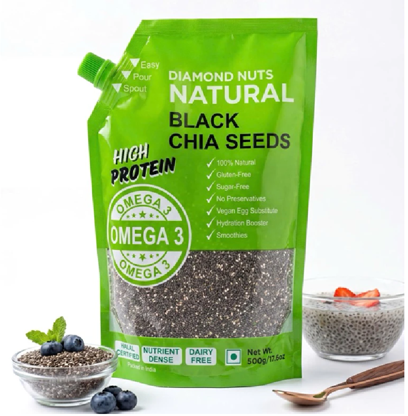 Hạt Chia Đen Diamond Nuts Natural (500g)