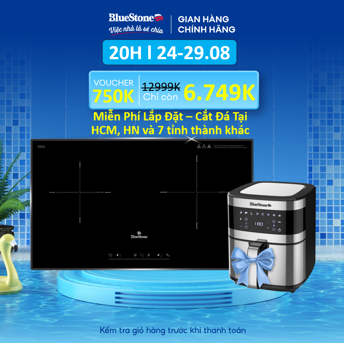 [Trả Góp 0%]- Bếp Từ Đôi BlueStone ICB-6835 5200W -Miễn Phí Lắp đặt cắt đá - HCM, Hà Nội và 7 tình thành khác - Bảo hành 24 tháng