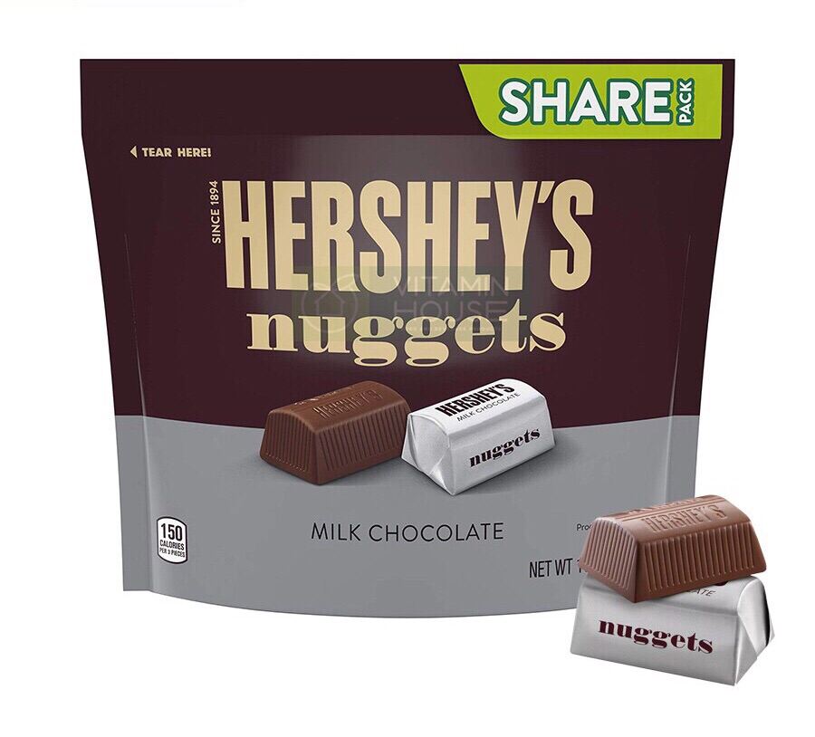 Socola sữa Hershey Nuggets Milk Chocolate gói 289gr của Mỹ
