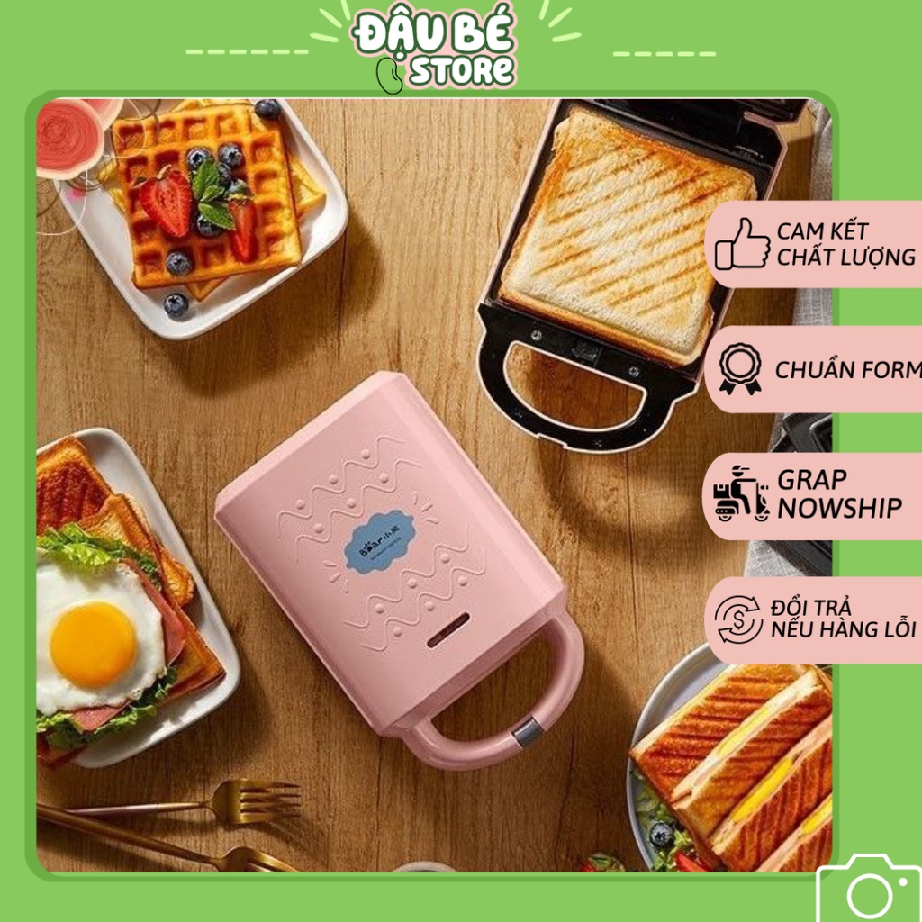 [Nhập mã LAZADASALEHE60K giảm 60k/300k] Máy Nướng Bánh Mì Sandwich / Waffle - Máy Kẹp Nướng Bánh Mỳ Bear Đa Năng Chính Hãng [ Bảo Hành ] - Daube - MNB003