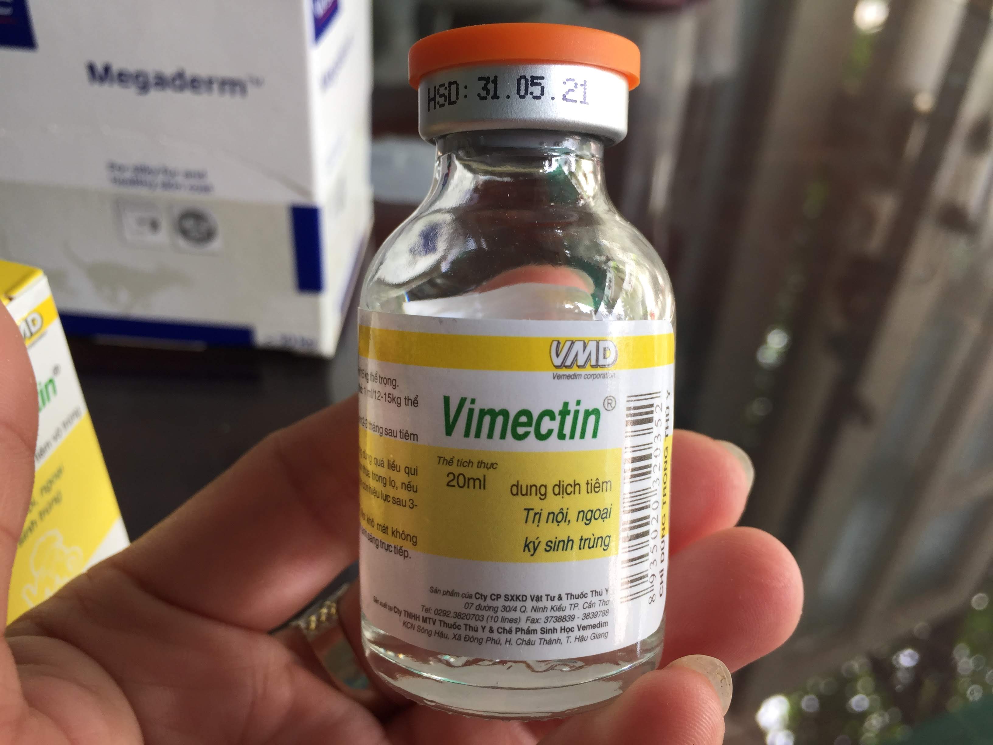 Dung dịch BIMECTIN 20 ml diệt ve rận ghẻ ngứa nấm da rụng lông xà mâu- tặng kim tiêm