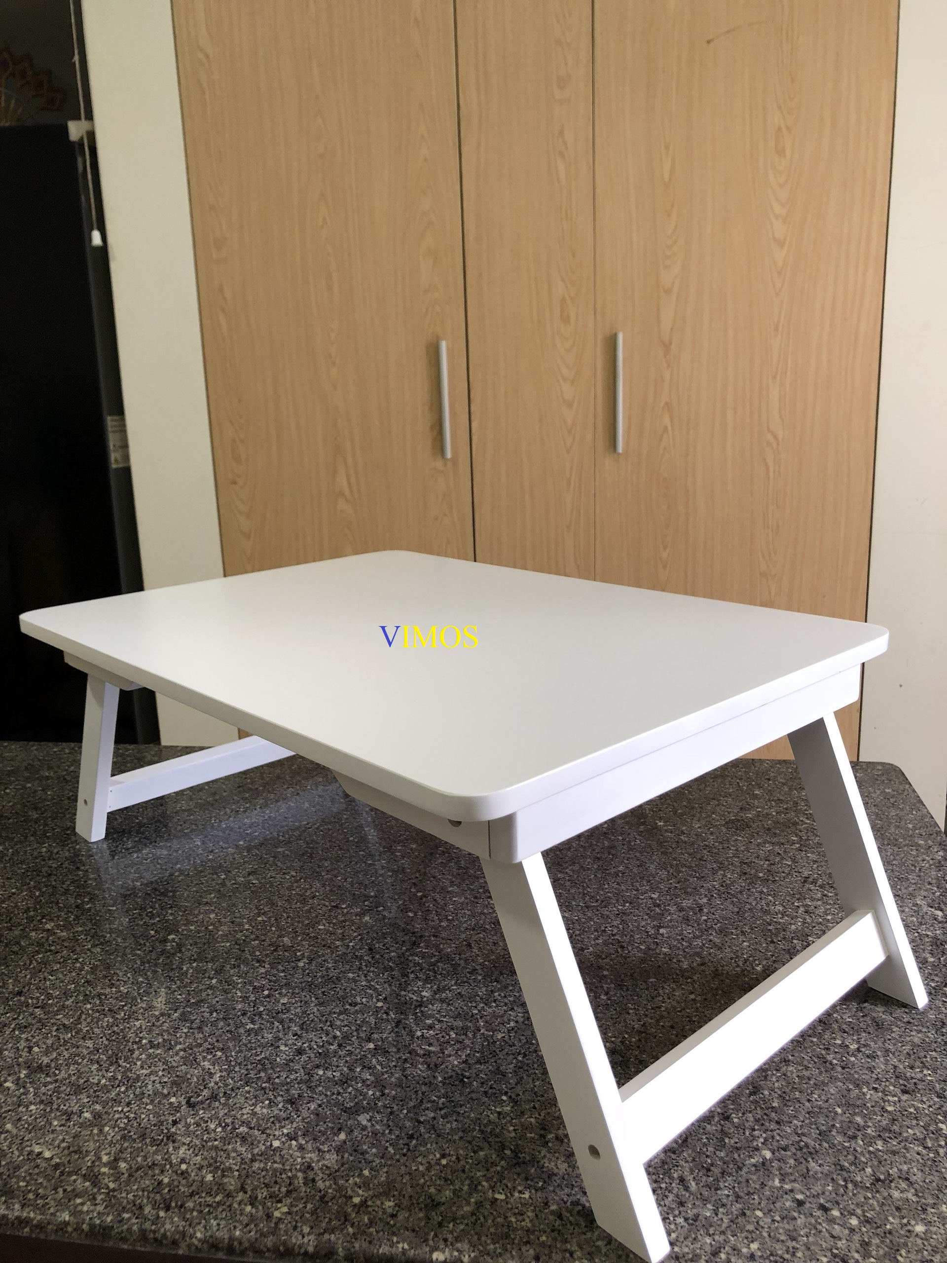 Bàn học gỗ xếp gấp gọn, bàn ngồi bệt, bàn gỗ xếp màu trắng VIMOS