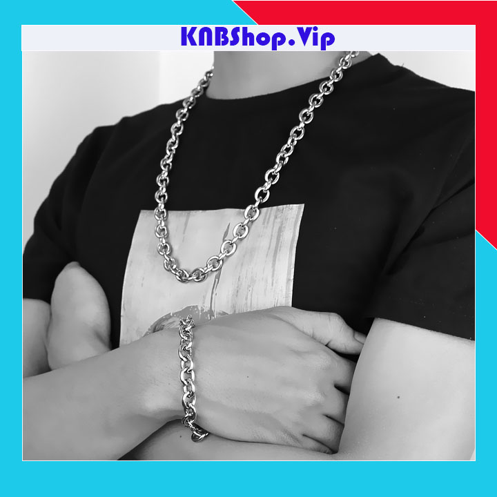 (Hot Style) COMBO DÂY CHUYỀN VÀ LẮC TAY NAM INOX MẮC XÍCH TRÒN 10LY đẹp, không đen - Đẳng cấp, phong độ, lịch lãm